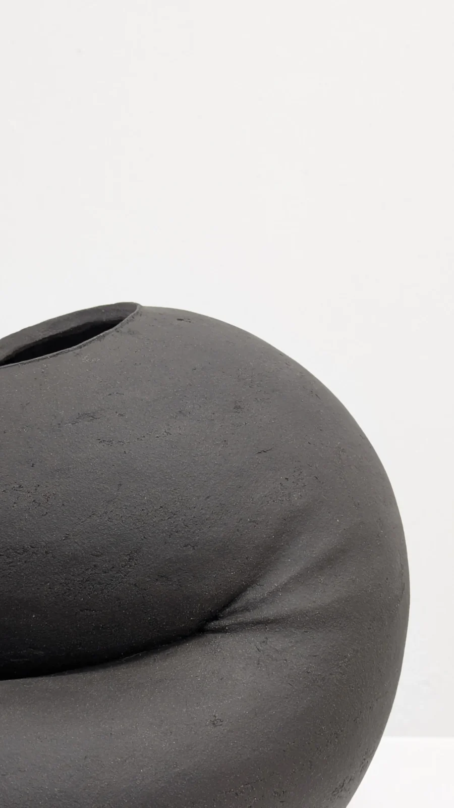 Inwards - Black Sculptural Ceramic Vessel — 2