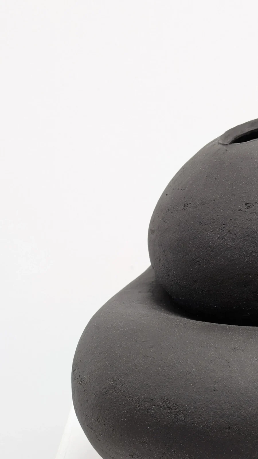 Inwards - Black Sculptural Ceramic Vessel — 4