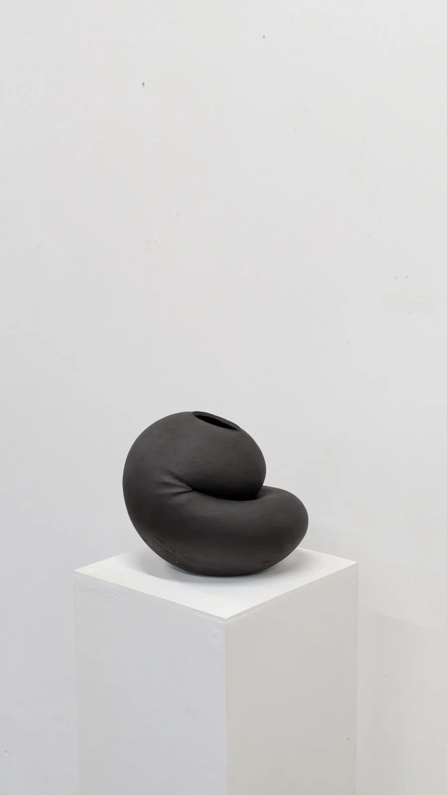Inwards - Black Sculptural Ceramic Vessel — 5