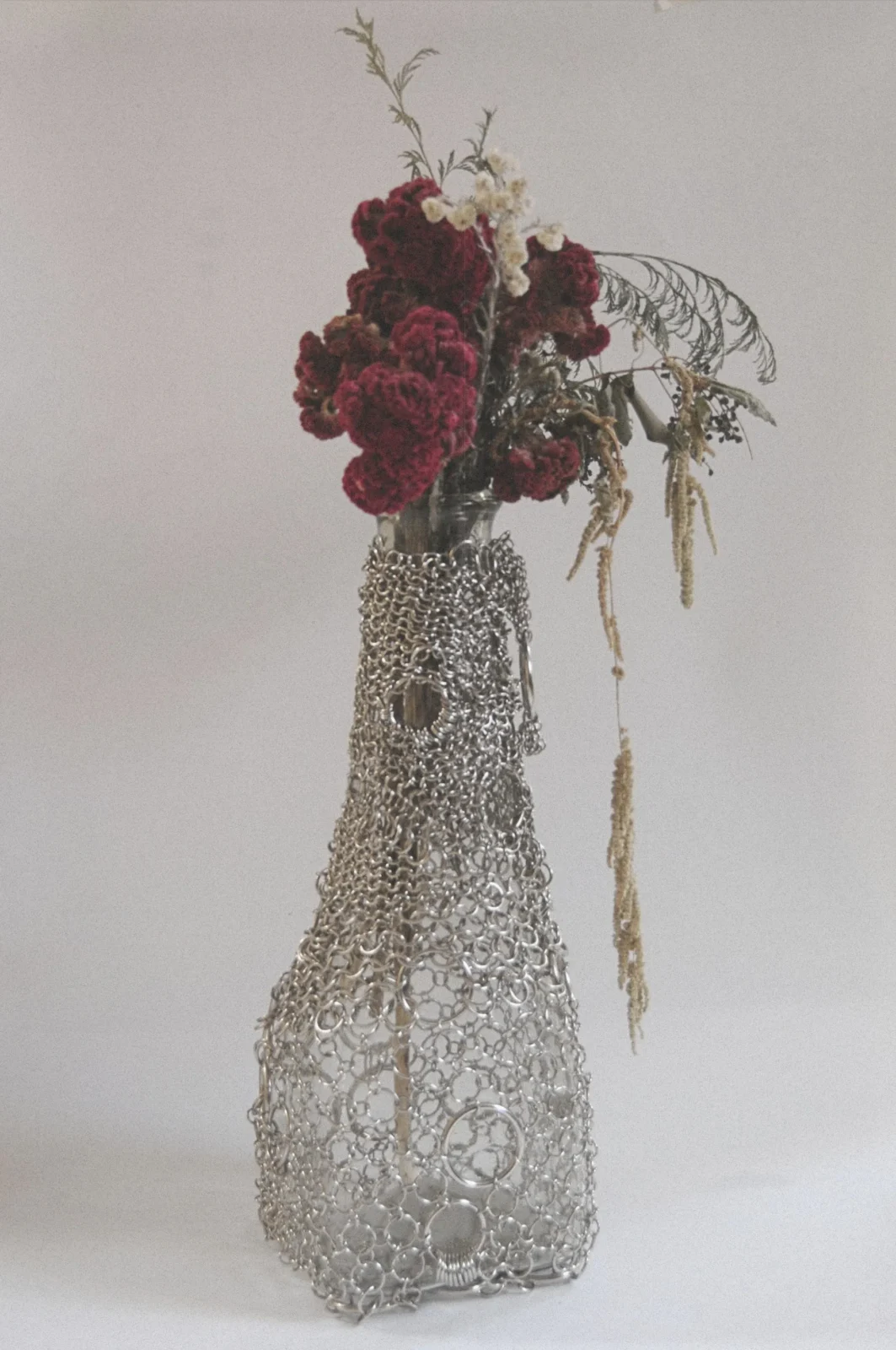 Floating Chainmail Vase, Hand-linked, Mexico — 2