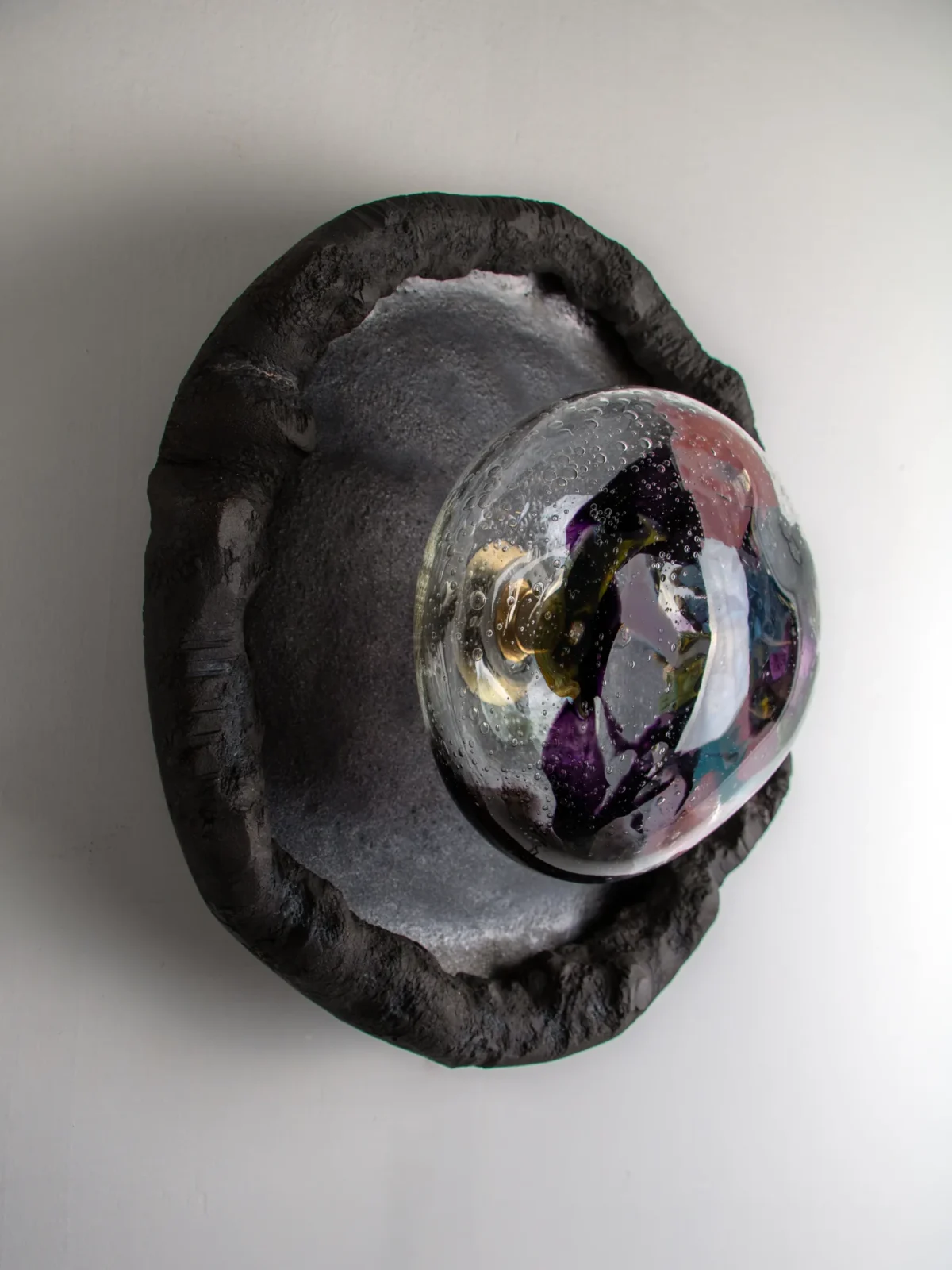 Asea No. 35 Sconce in Stoneware and Blown Glass — 3