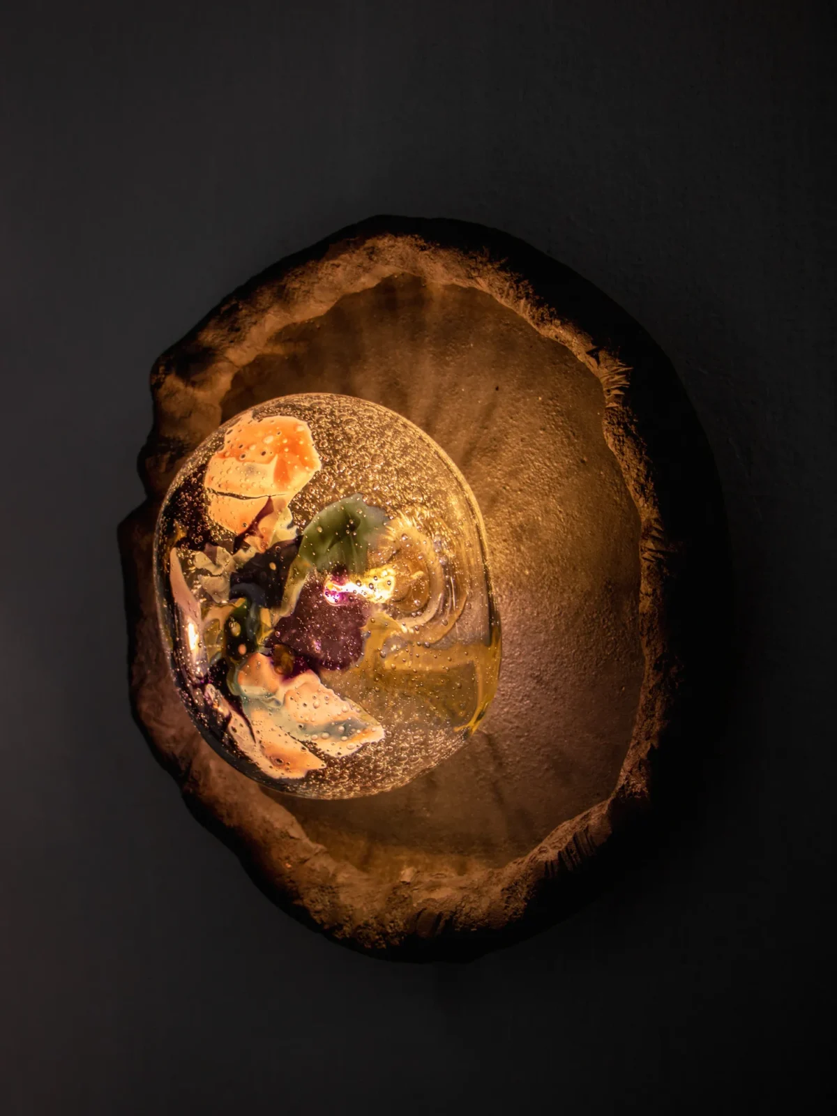Asea No. 35 Sconce in Stoneware and Blown Glass — 5