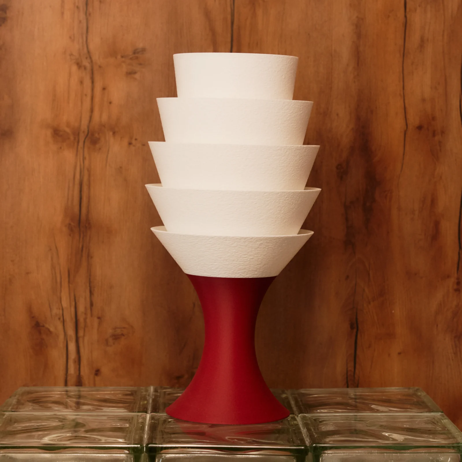 Empilé Grande Table Lamp In Burgundy Red — 5