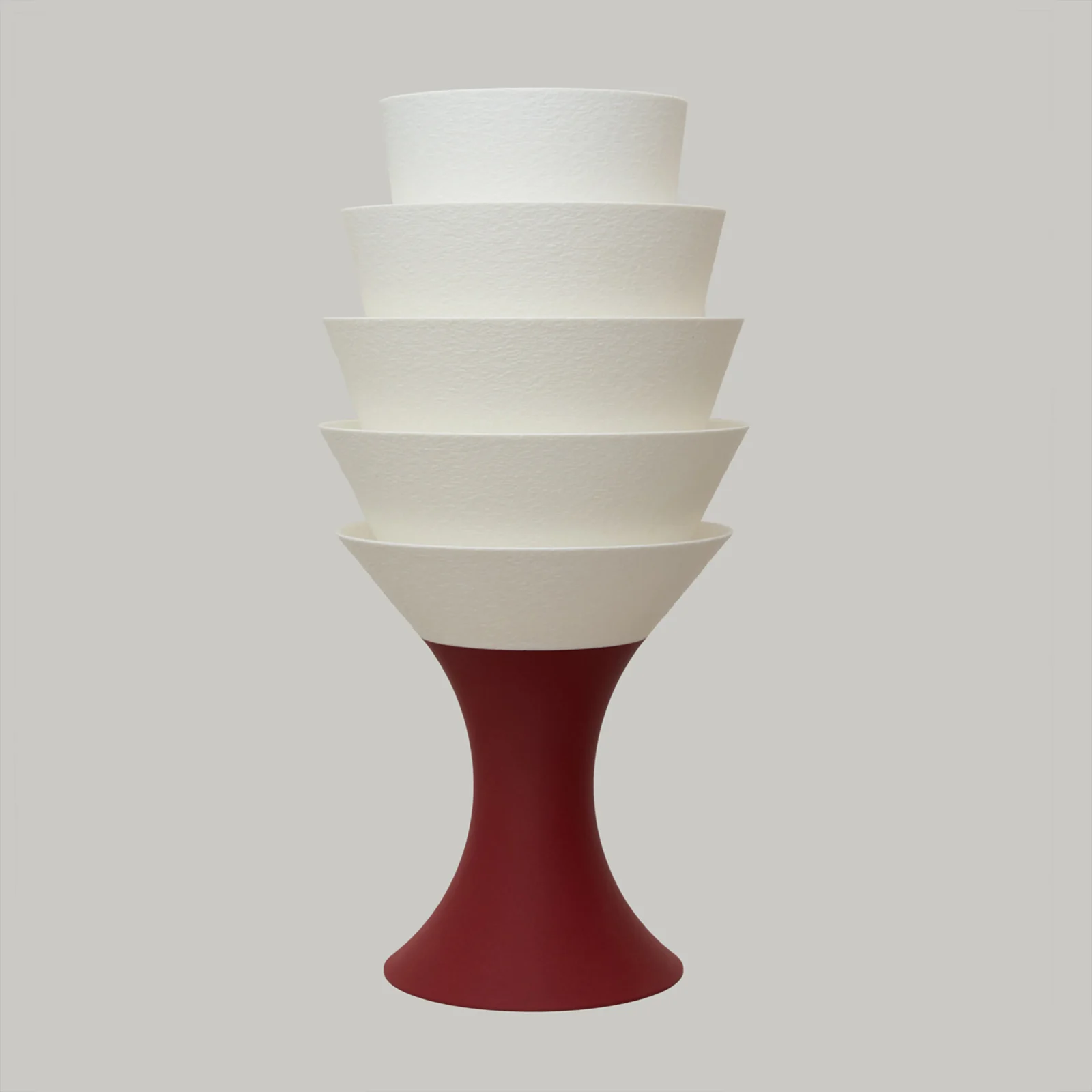 Empilé Grande Table Lamp In Burgundy Red — 2