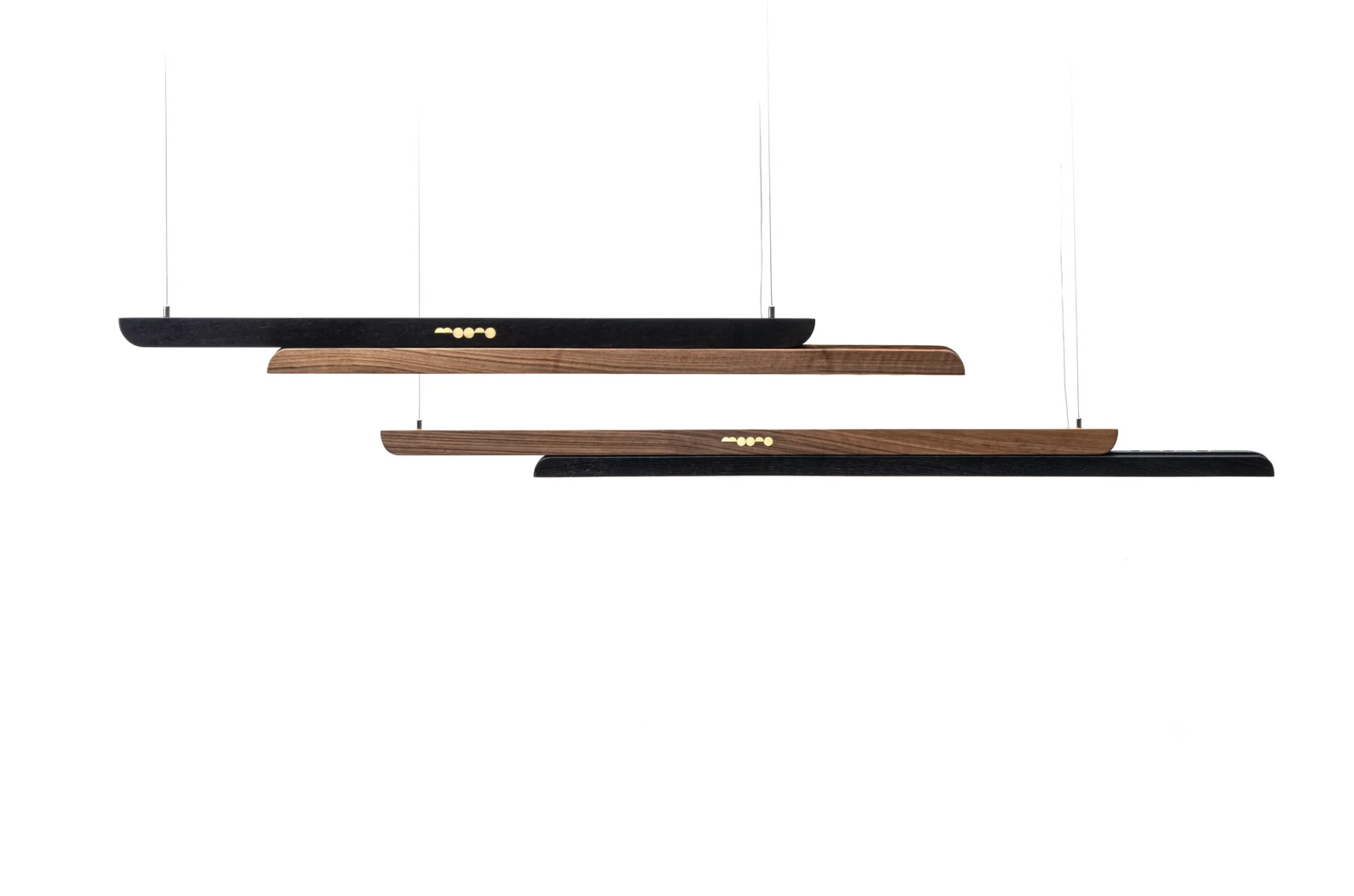 Moono Sliding Pendant Lamp in Wood and Metals — 9