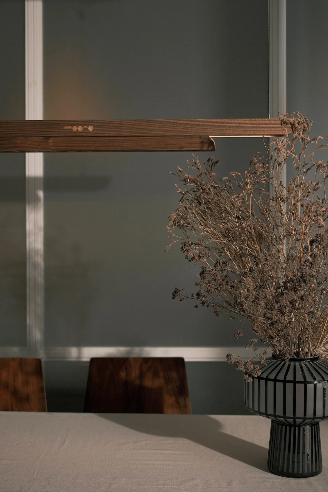 Moono Sliding Pendant Lamp in Wood and Metals — 4