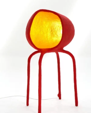 Ic-12 Floor Lamp In Resin, Foam And Natural Fibers