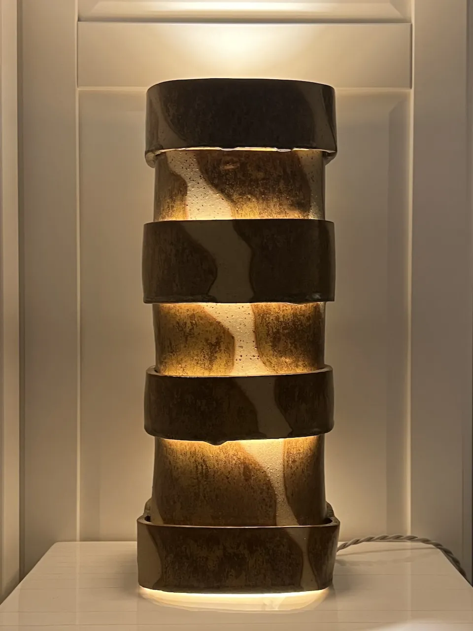 Layers Bedside Lamp In Glazed Ceramic — 2