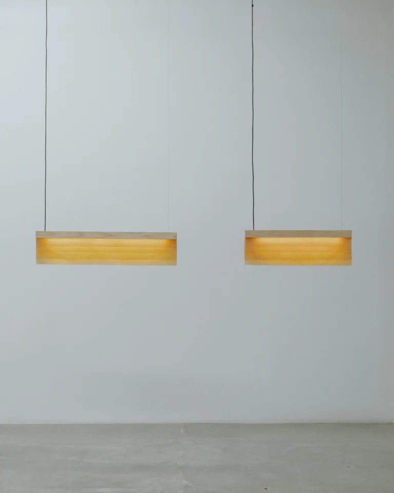 Cenit L Pendant Lamp in Ash Wood and Celium — 12