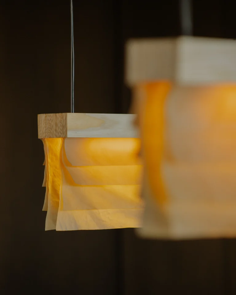 Cenit L Pendant Lamp in Ash Wood and Celium — 11