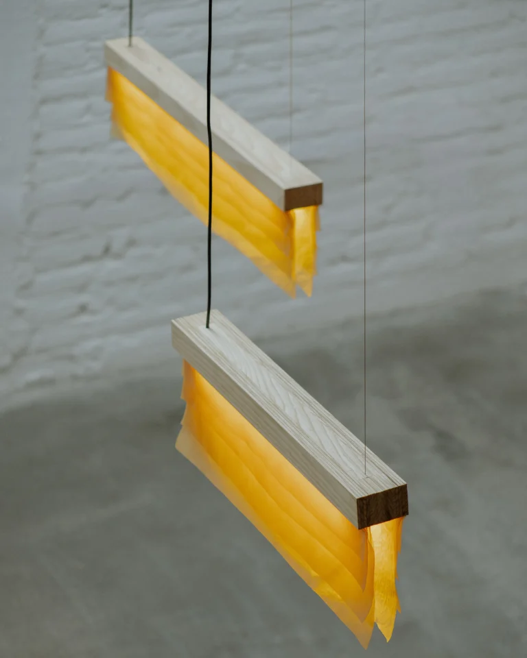 Cenit L Pendant Lamp in Ash Wood and Celium — 10
