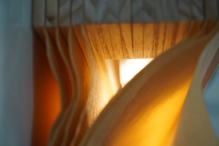 Cenit L Pendant Lamp in Ash Wood and Celium — 4