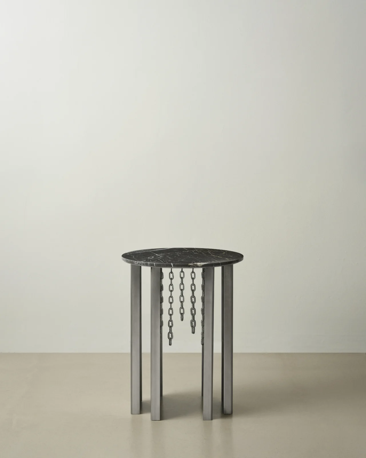 Cadena Side Table, Metal And Marble — 2