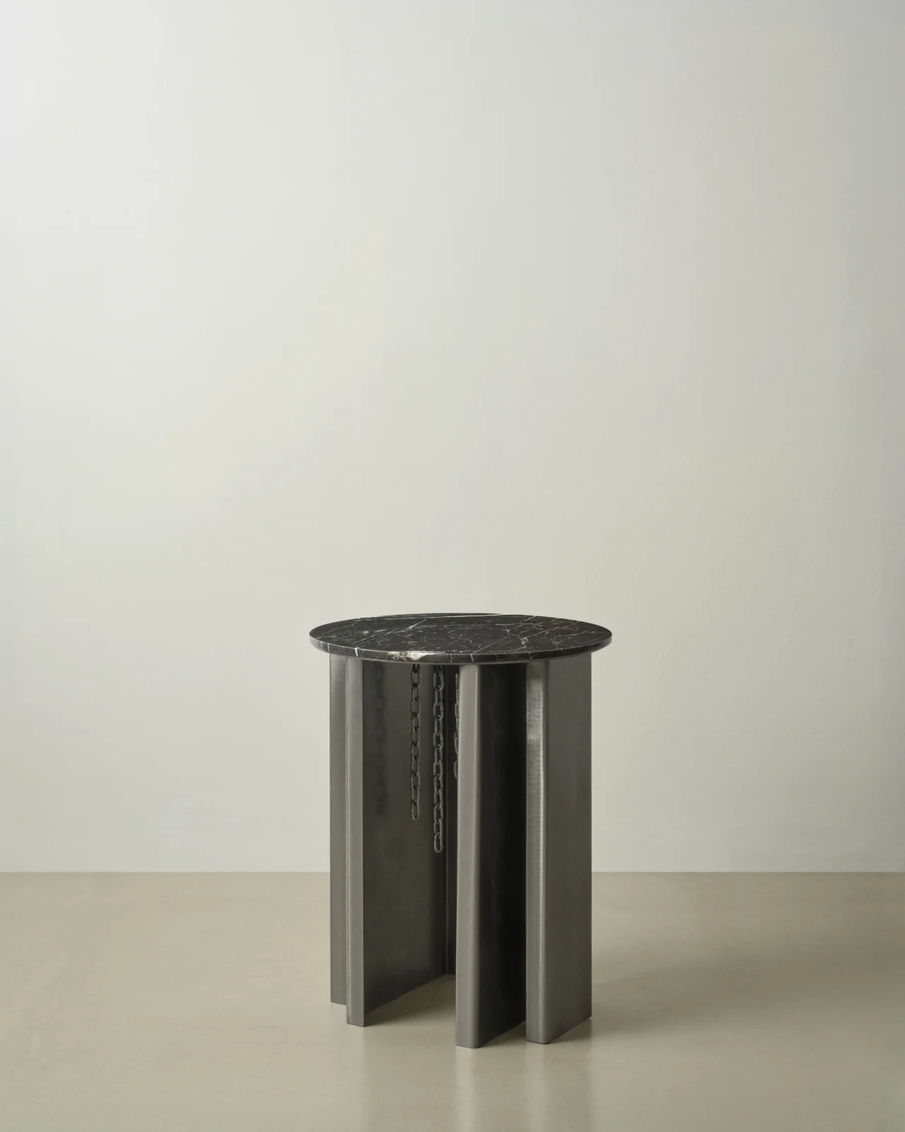 Cadena Side Table, Metal And Marble — 3