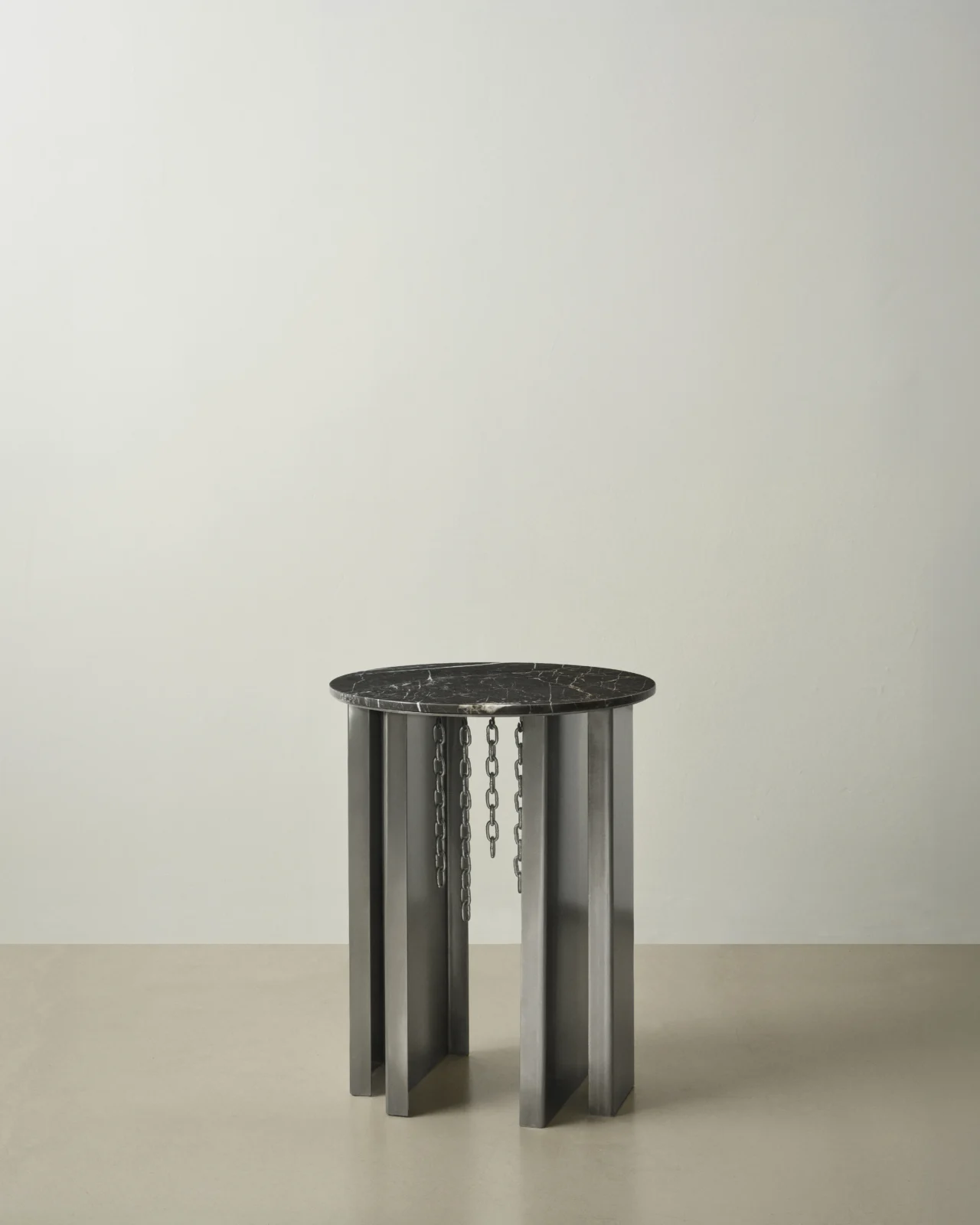 Cadena Side Table, Metal And Marble — 4