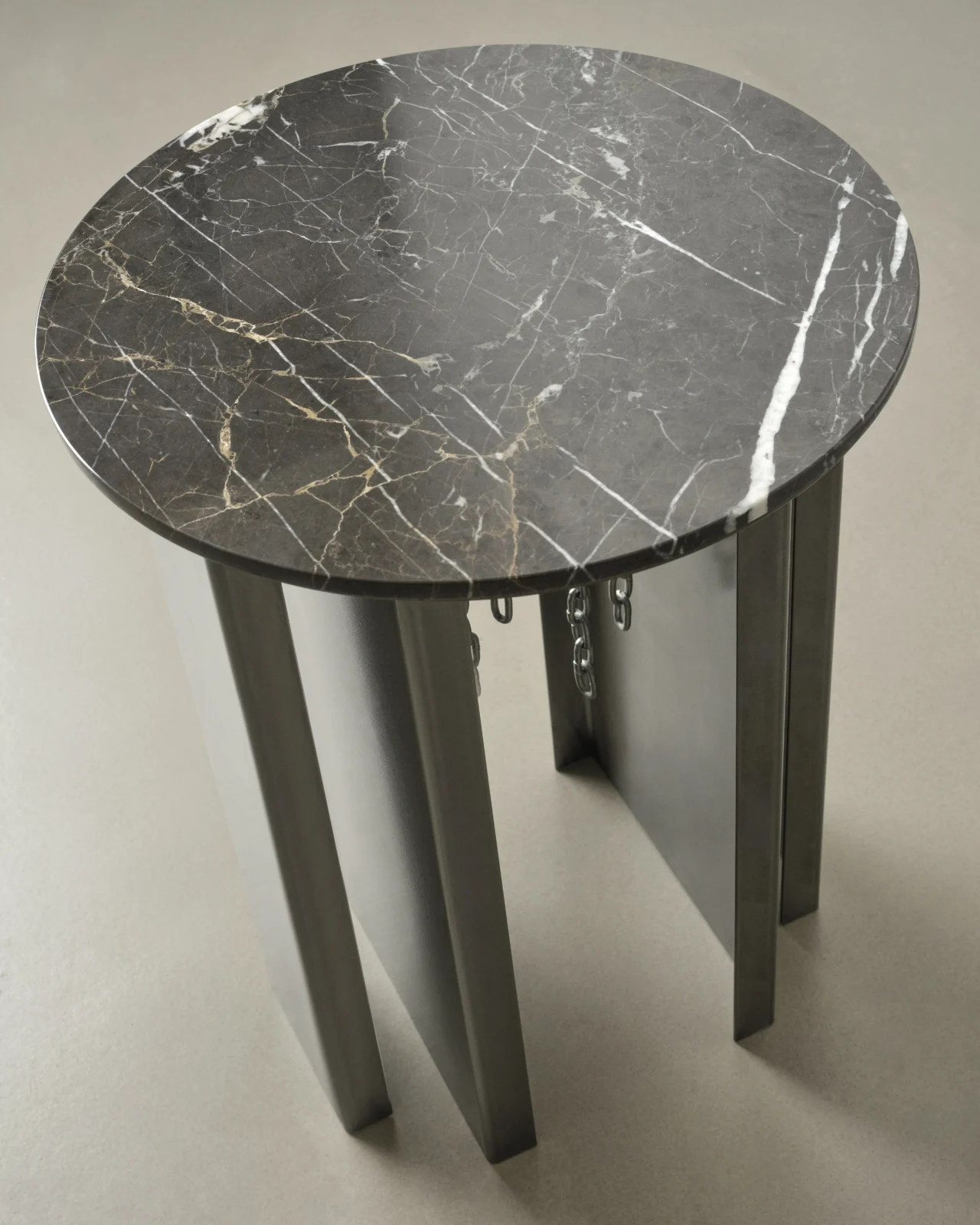 Cadena Side Table, Metal And Marble — 6