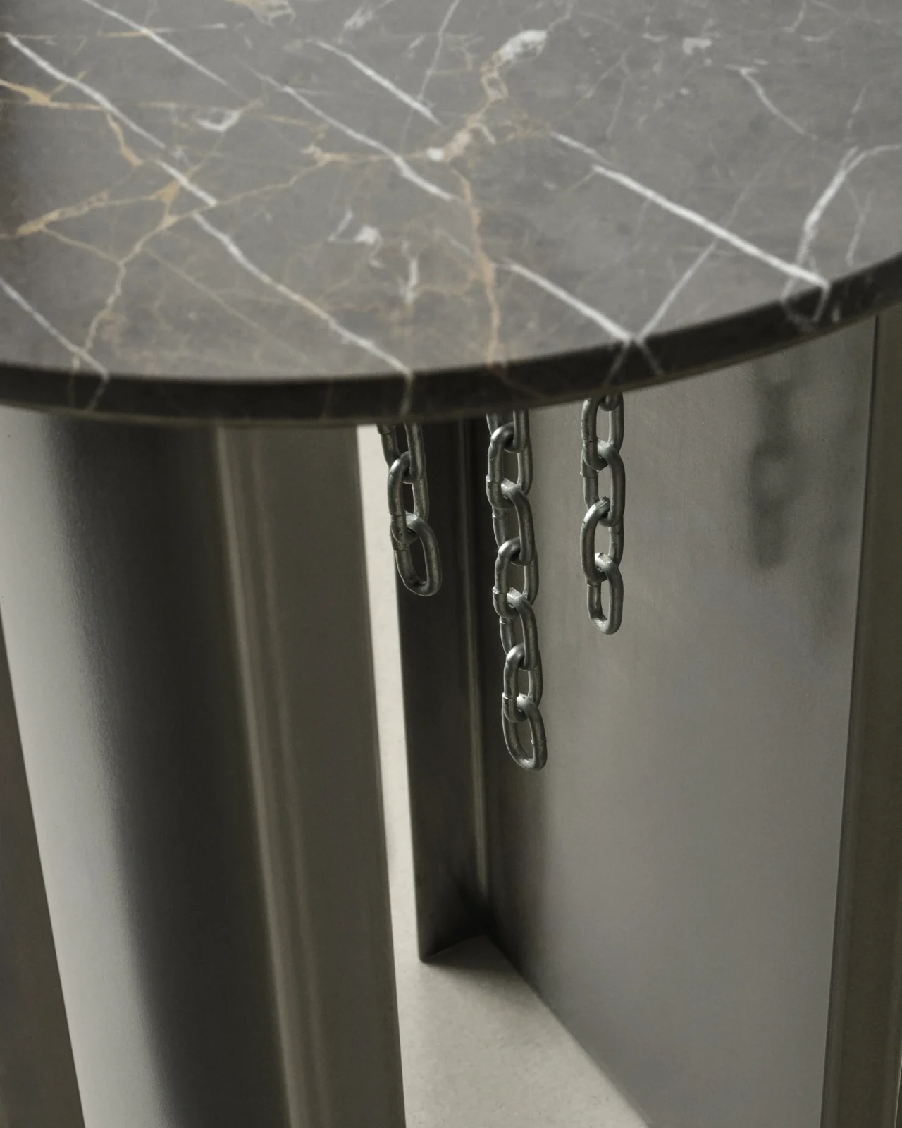 Cadena Side Table, Metal And Marble — 7