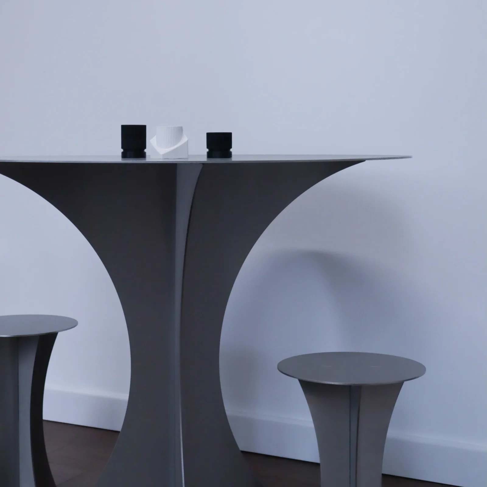 T-01 Silver Stainless Steel Metal Dining Table — 2