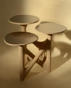 Dendria - Sculptural Biopolymer Side Table With Stainless Steel Tops