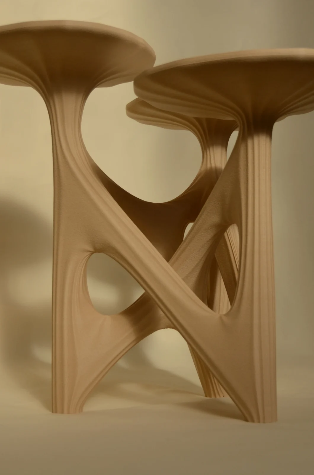 Dendria - Sculptural Biopolymer Side Table With Stainless Steel Tops — 3