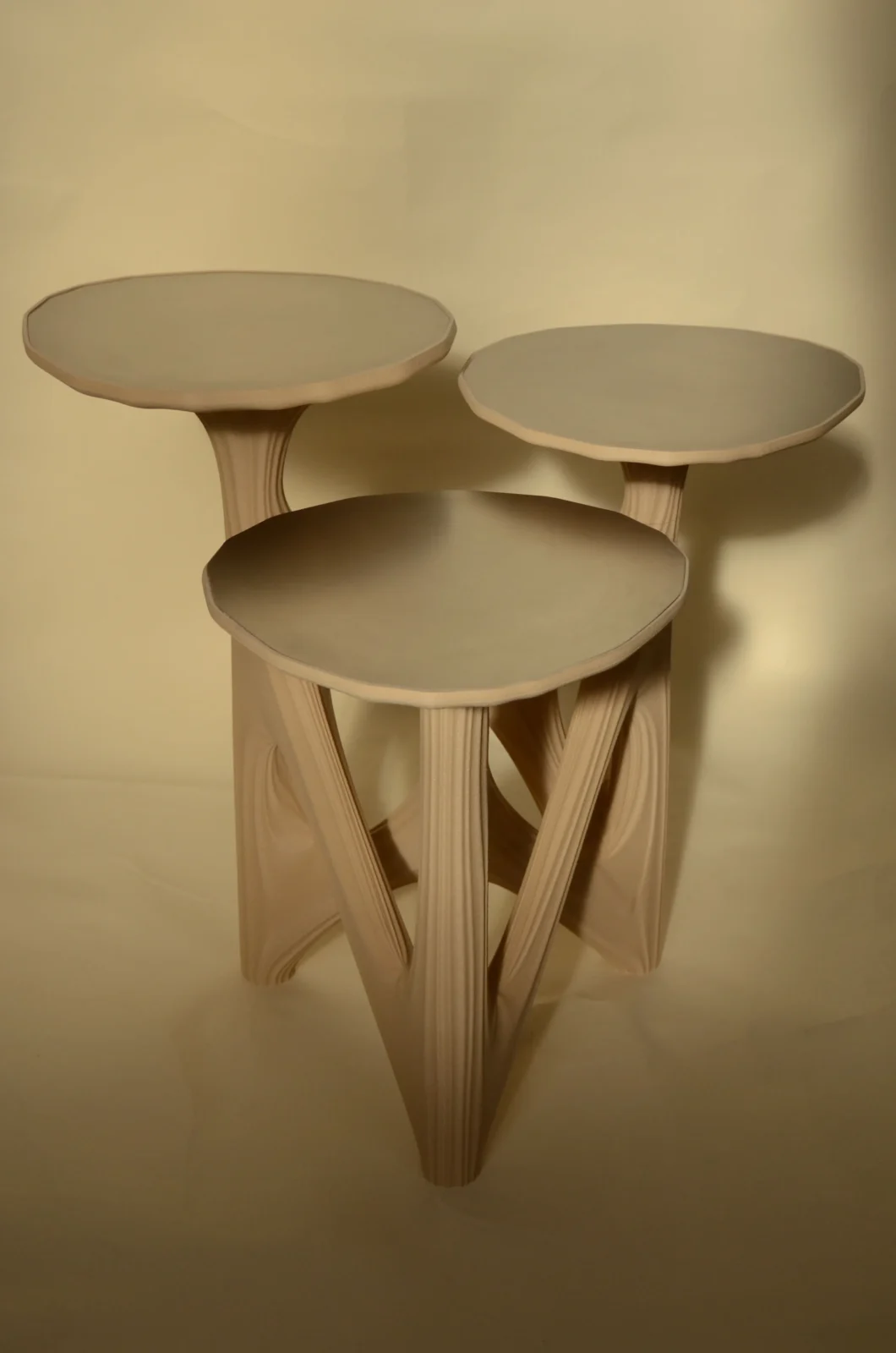 Dendria - Sculptural Biopolymer Side Table With Stainless Steel Tops — 2
