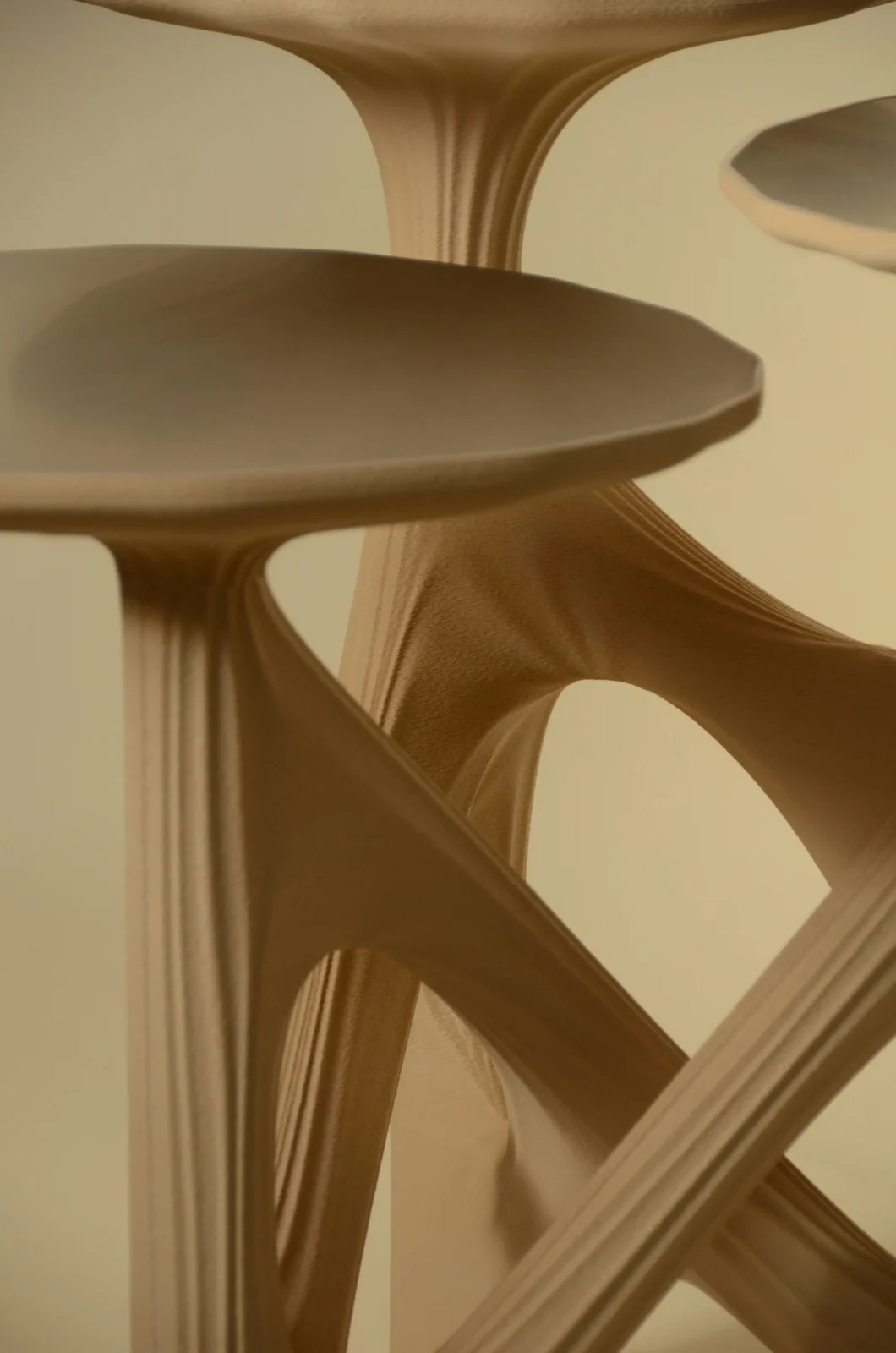 Dendria - Sculptural Biopolymer Side Table With Stainless Steel Tops — 4