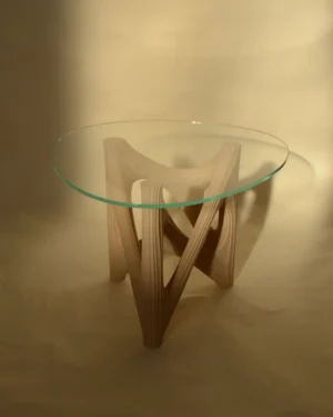 Dendria - Sculptural Biopolymer Table With Glass Top