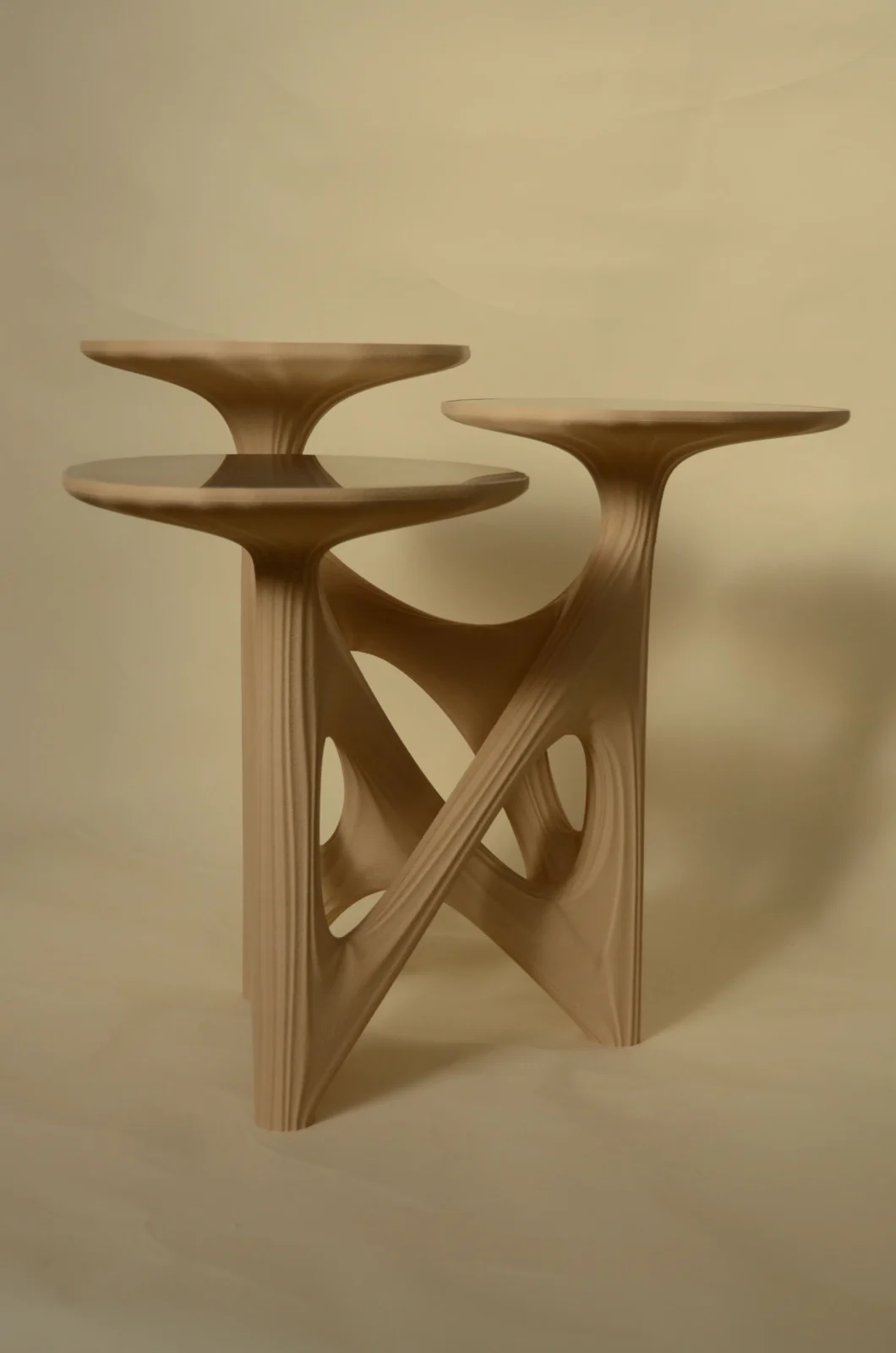 Dendria - Sculptural Biopolymer Side Table With Stainless Steel Tops — 5
