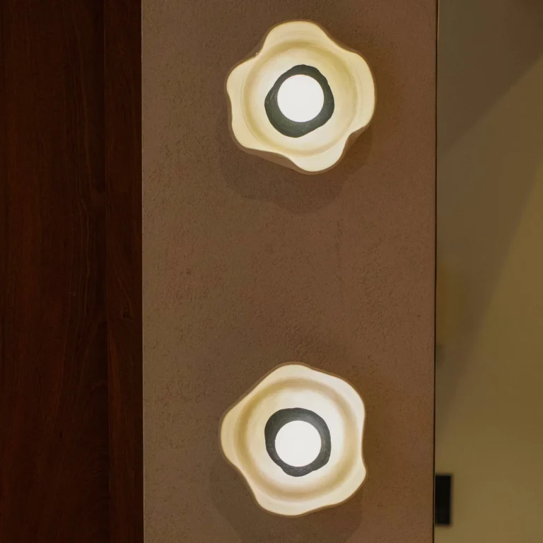 Flower Wall Sconce In Stoneware — 2