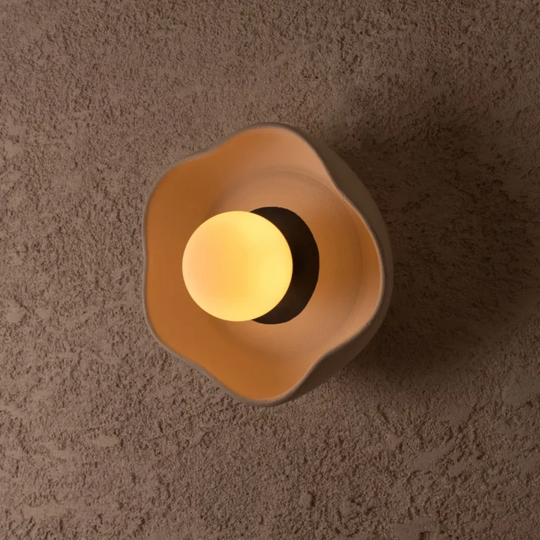 Flower Wall Sconce In Stoneware — 8