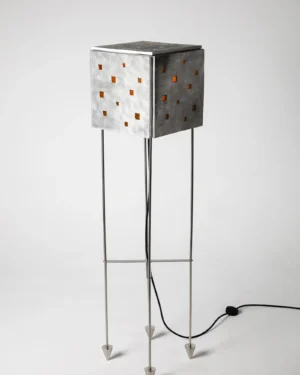 Prisma Massiva Floor Lamp in Cast Aluminum, Resin And Steel on white background, front view