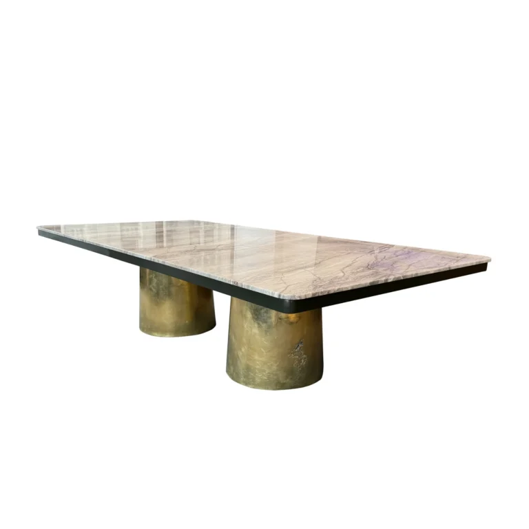 Benone Marmol Dining Table in Cast Bronze and Marble — 1