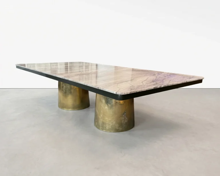 Benone Marmol Dining Table in Cast Bronze and Marble — 2