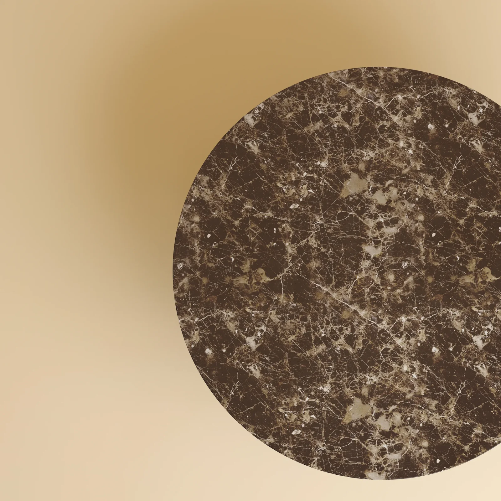 Round Coffee Table - Hirado Series In Marble And Oak — 3