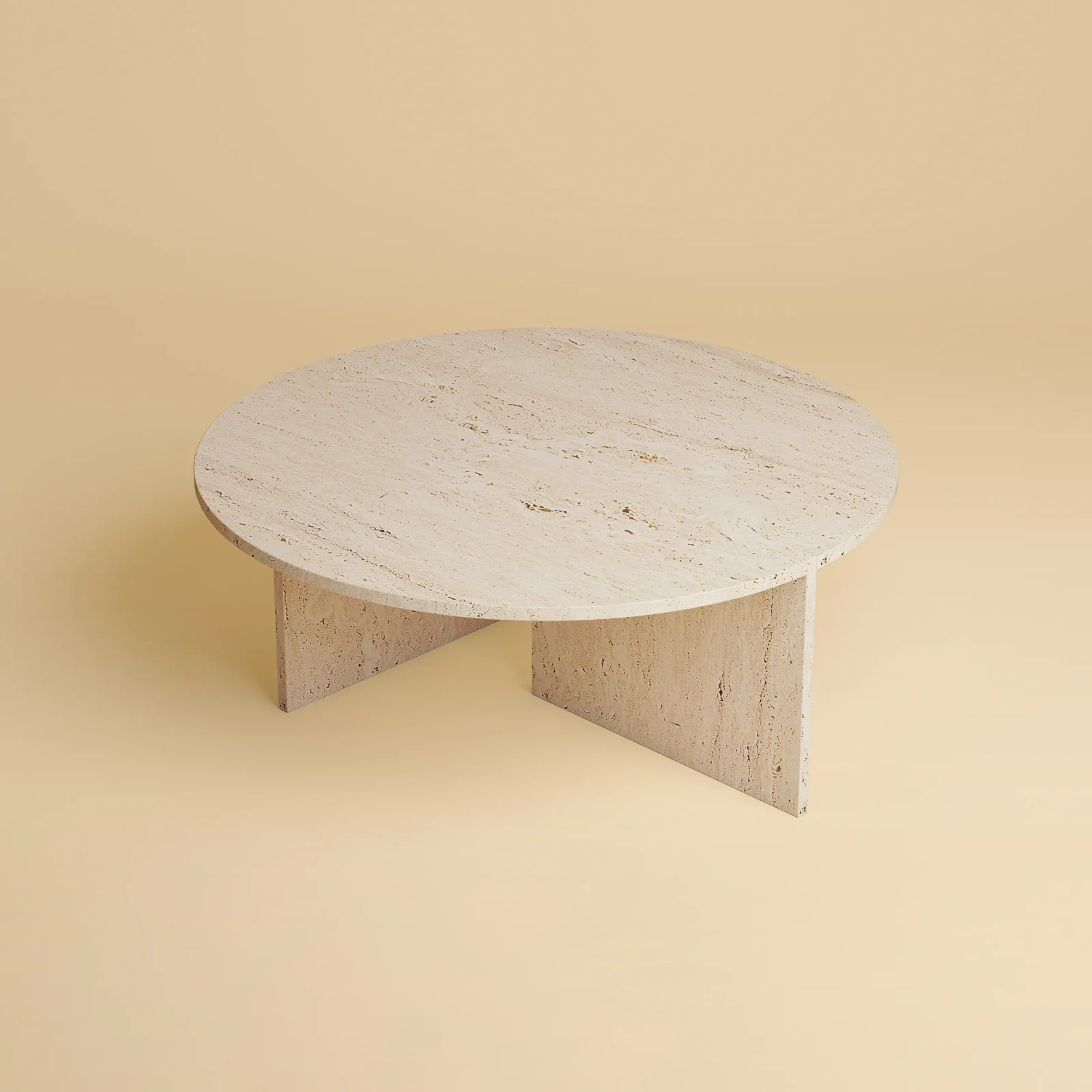 Round Travertine Coffee Table - Ishiki Series — 3