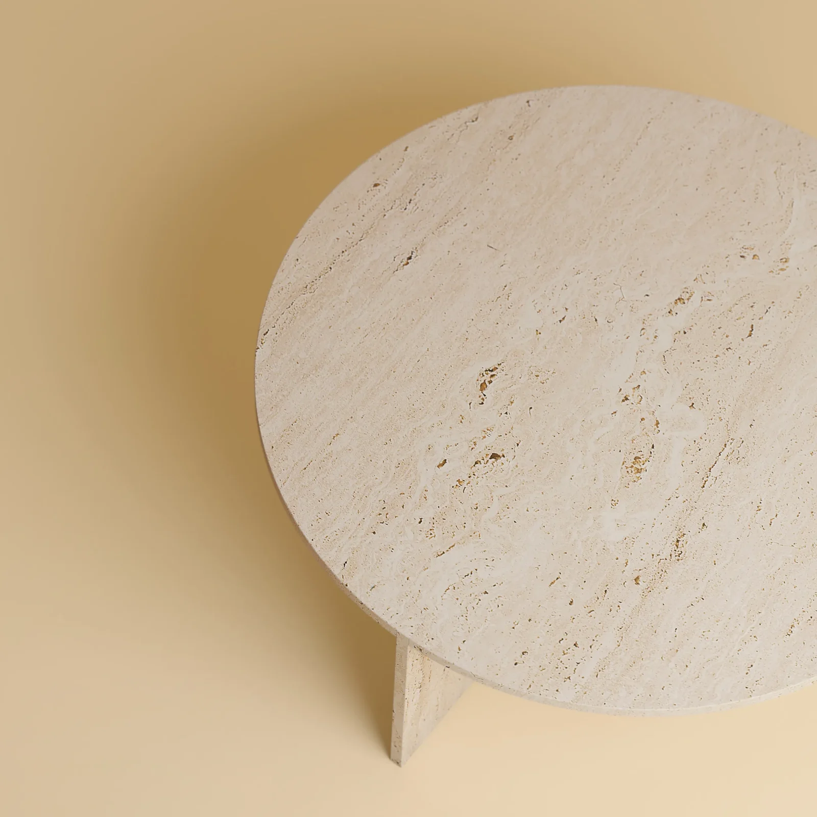 Round Travertine Coffee Table - Ishiki Series — 4