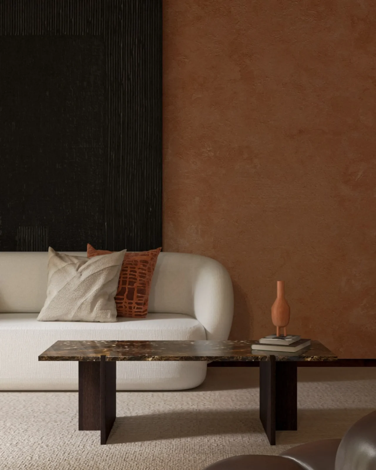 Marble And Oak Lounge Table - Palm Series — 3