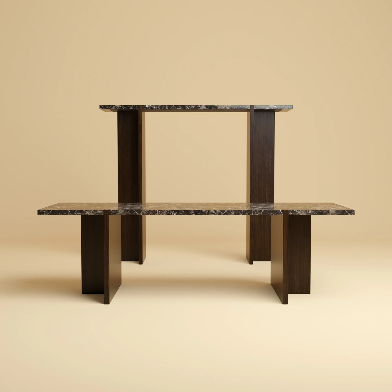 Marble And Oak Console Table - Maha Series — 4