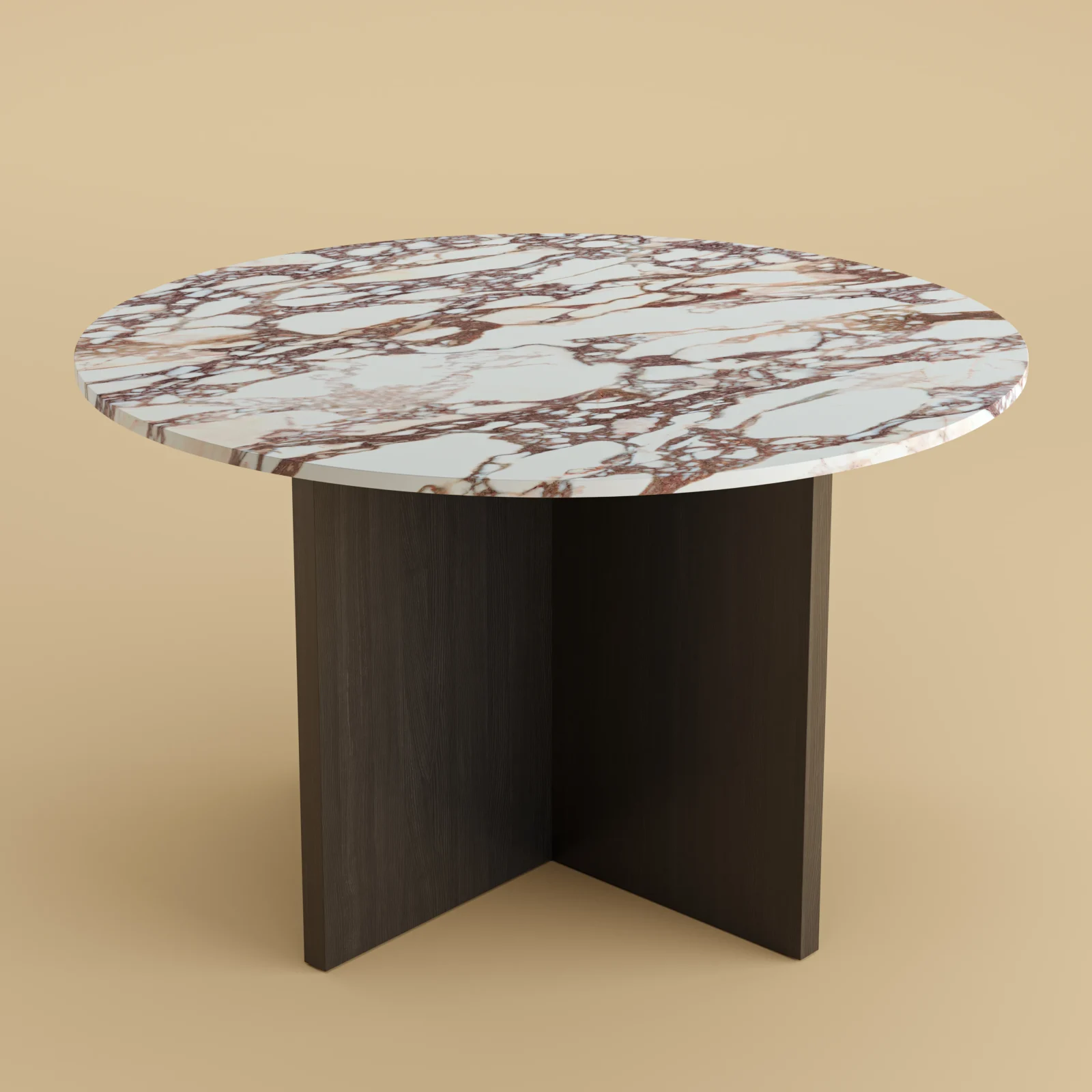 Round Dining Table - Hakata Series In Marble And Oak — 3