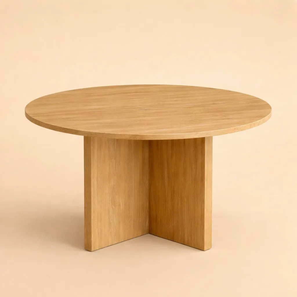 Solid Oak Round Dining Table - Hakata Series — 6
