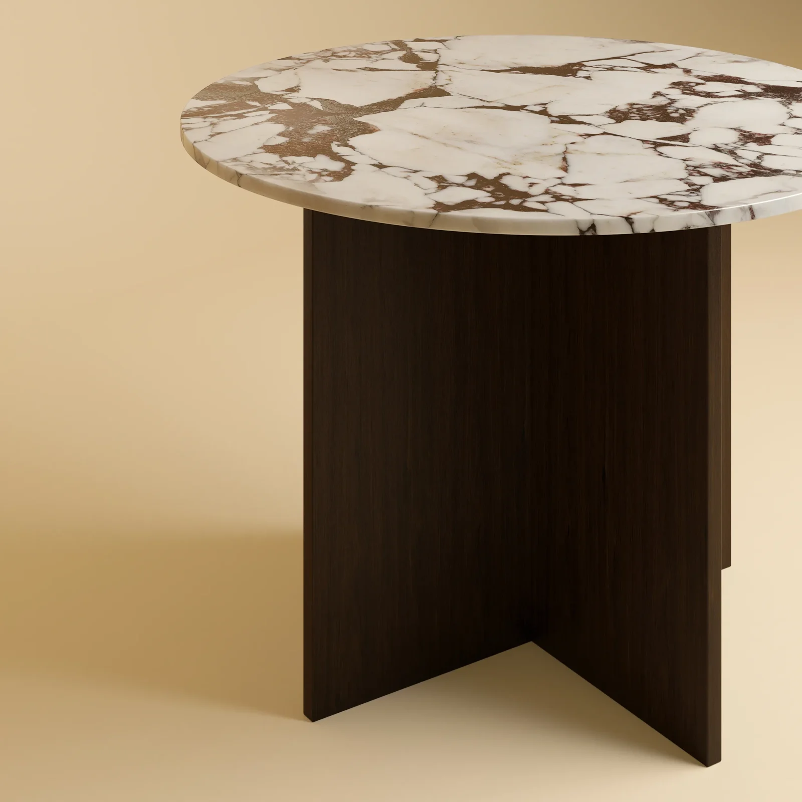 Round Dining Table - Dalma Series In Calacatta Viola Marble And Oak — 2