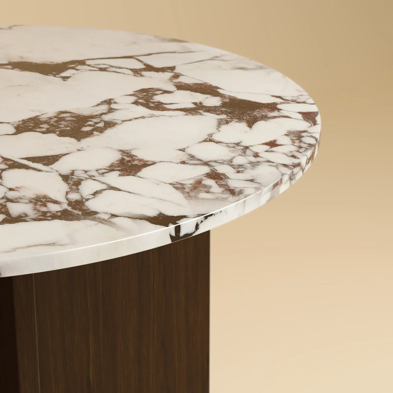 Round Dining Table - Dalma Series In Calacatta Viola Marble And Oak — 3