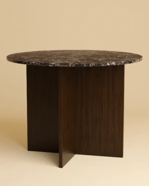 Wood And Stone Dining Table - Dalma Series In Marble And Oak