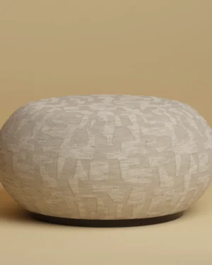 Wooden Stool Pouf - Kuna Series In Smoked Oak