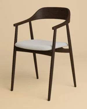Wooden Dining Chair - Mikura Series In Smoked Oak