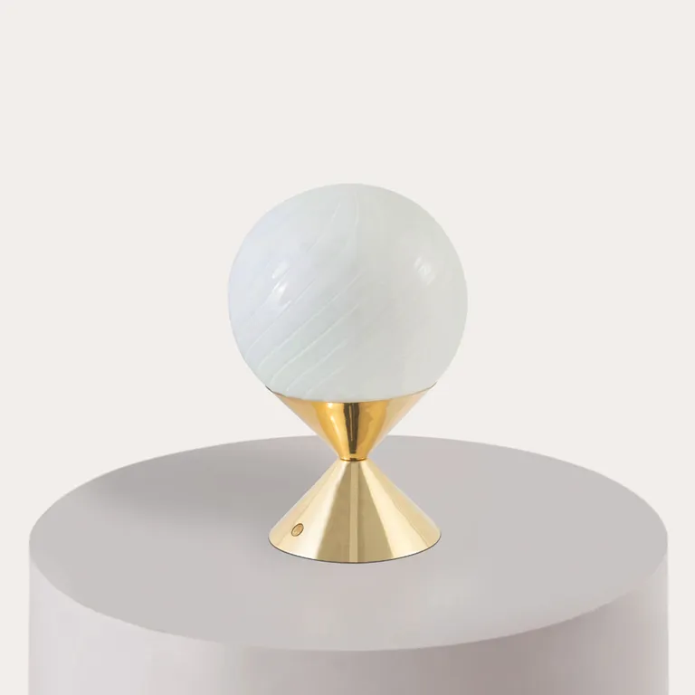 Sorbet Table Lamp In Brass And Blown Glass — 2