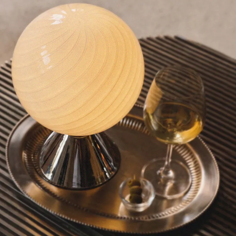 Sorbet Table Lamp In Brass And Blown Glass — 6