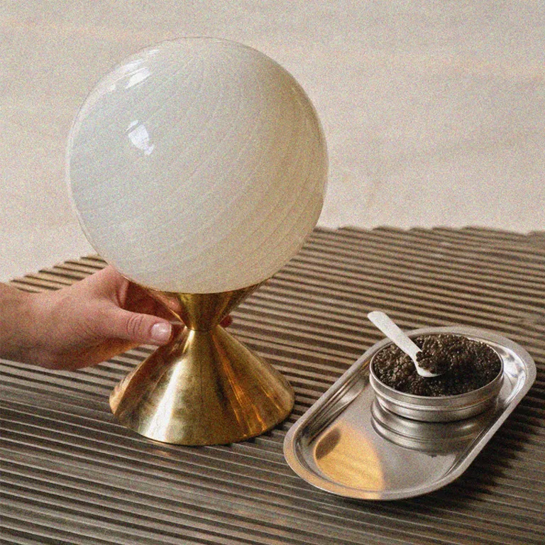 Sorbet Table Lamp In Brass And Blown Glass — 8