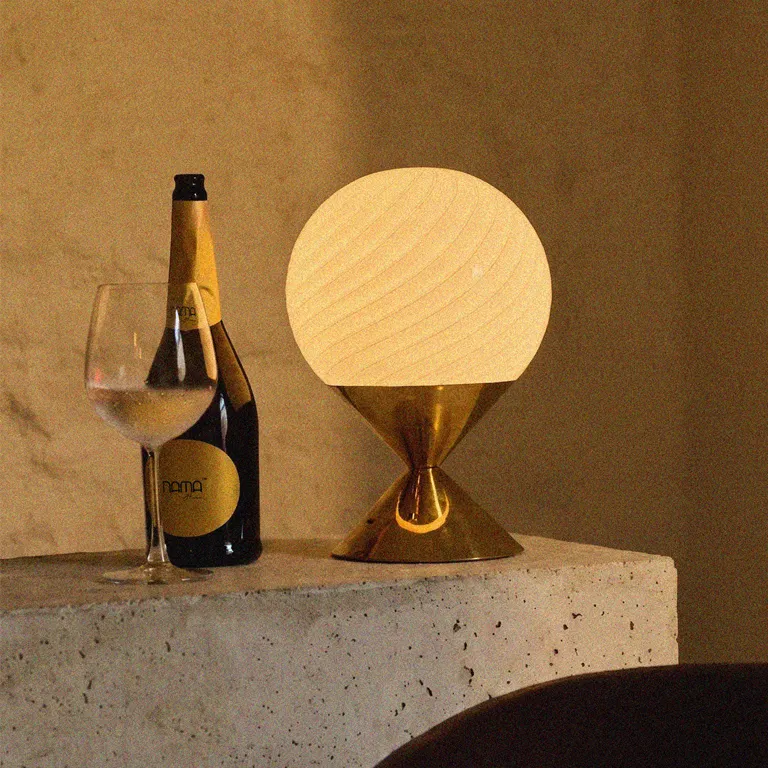 Sorbet Table Lamp In Brass And Blown Glass — 9