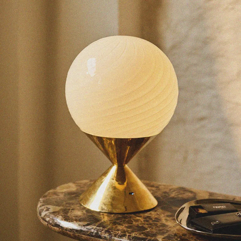 Sorbet Table Lamp In Brass And Blown Glass — 11